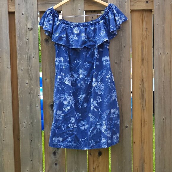NEW Disney Parks X Tommy Bahama Mini Dress Size Medium Navy Blue Mickey Mouse - Picture 5 of 9